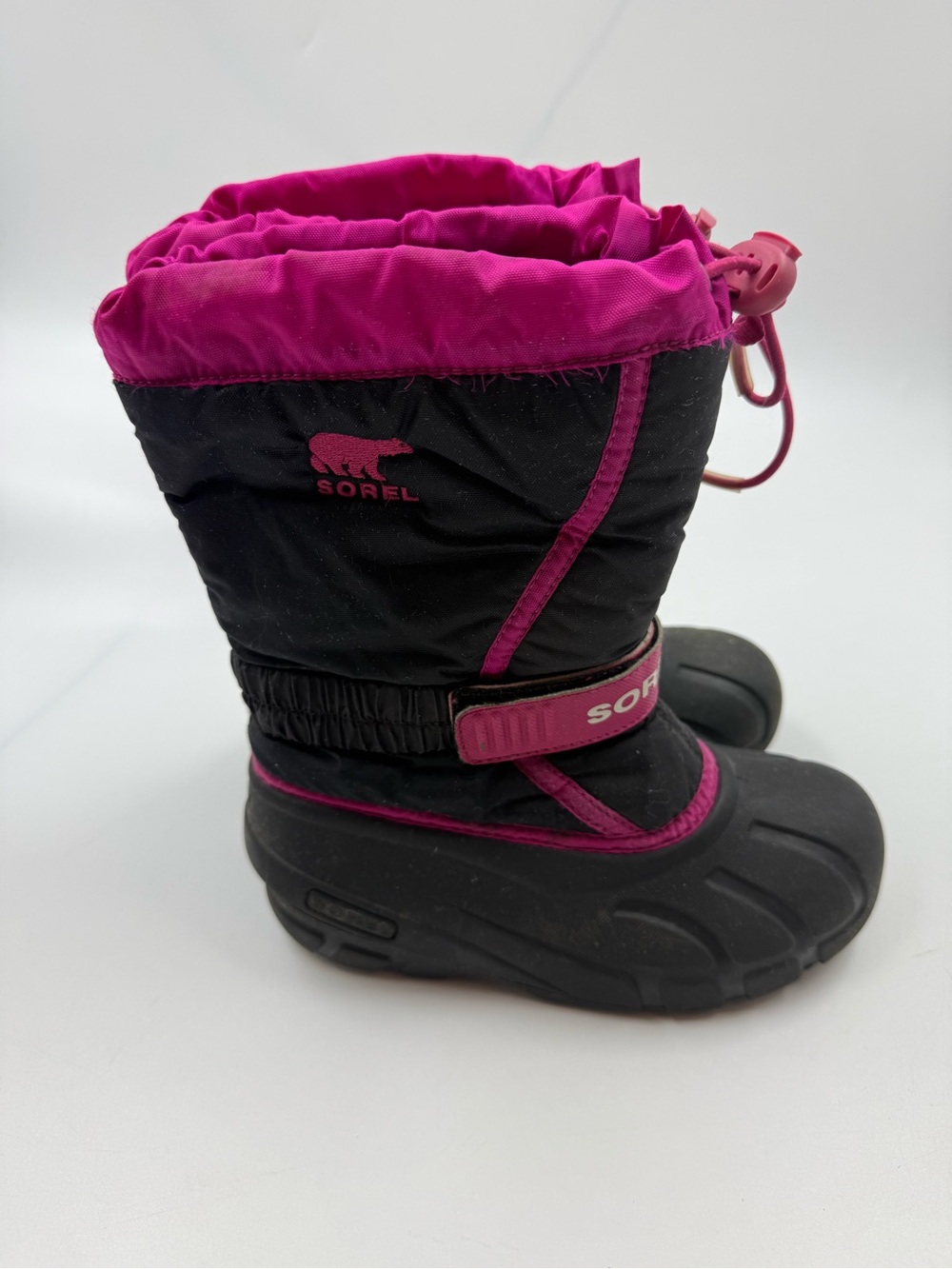 Sorel winter boots youth size 1 black pink